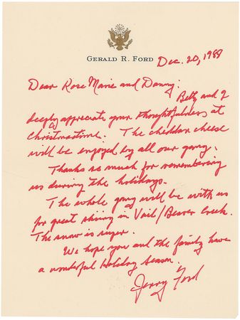 Lot #172 Gerald Ford Handwritten Letter Signed - Image 1