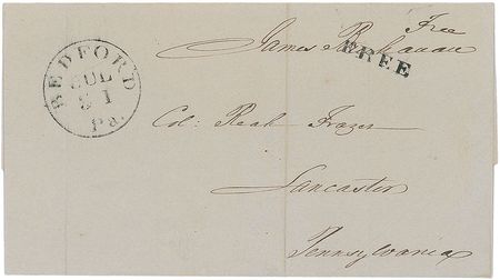 Lot #38 James Buchanan Free Frank
