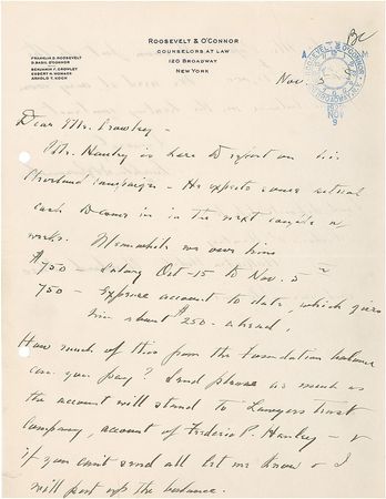 Lot #94 Franklin D. Roosevelt Handwritten Letter Signed - Image 1