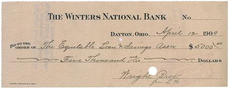 Lot #543 Orville Wright Check - Image 2