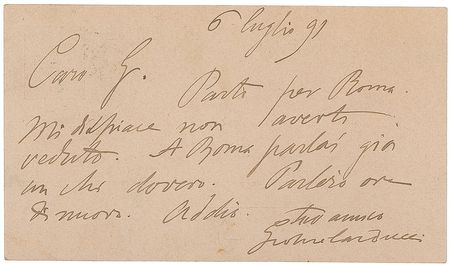 Lot #719 Giosue Carducci Handwritten Letter Signed - Image 1