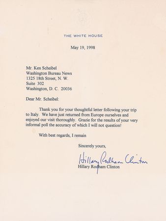 Lot #188 Hillary Clinton Typed Letter Signed - Image 1