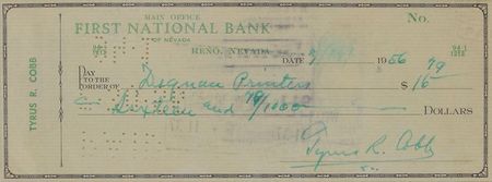 Lot #1036 Ty Cobb Check - Image 2