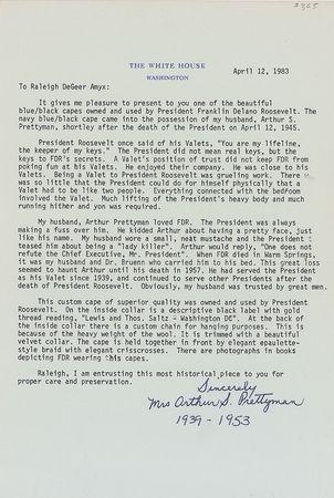 Lot #78 Franklin D. Roosevelt?s Wool Cape - Image 7