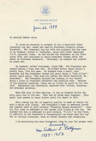 Lot #77 Franklin D. Roosevelt?s 1933 Inaugural Top Hat - Image 7