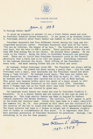 Lot #126 Franklin D. Roosevelt?s Black Hat - Image 9