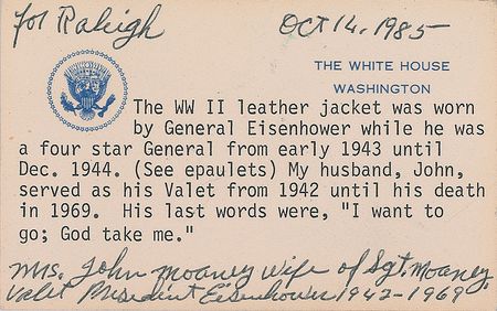 Lot #172 General Dwight D. Eisenhower?s Four-Star A-2 Jacket - Image 6