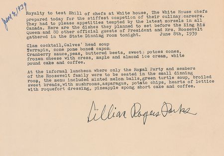 Lot #111  Elizabeth, The Queen Mother?s Personal Itinerary to Visit FDR - Image 7