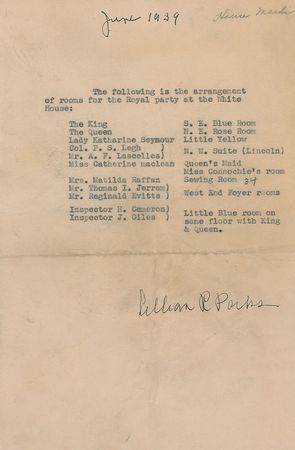 Lot #111  Elizabeth, The Queen Mother?s Personal Itinerary to Visit FDR - Image 8