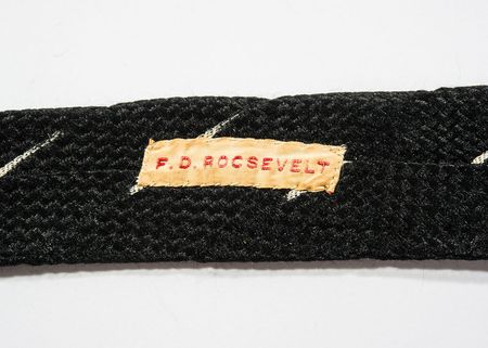 Lot #127 Franklin D. Roosevelt?s Black and White Striped Tie - Image 3