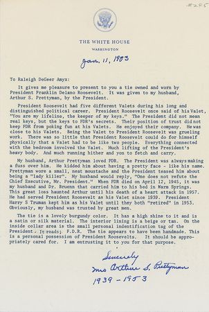 Lot #128 Franklin D. Roosevelt’s Burgundy Tie - Image 3