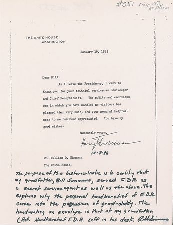 Lot #123 Franklin D. Roosevelt?s Handkerchief - Image 2