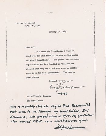 Lot #92 Franklin D. Roosevelt?s Presidential Oval Office and Council Room Desk Keys - Image 7