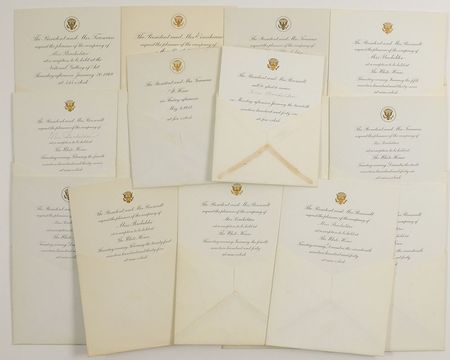 Lot #143 Franklin D. Roosevelt and Harry S. Truman White House Invitations - Image 1
