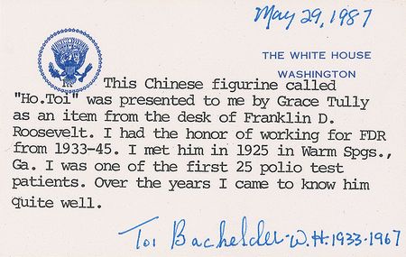Lot #91 Franklin D. Roosevelt?s Ho-Toi Chinese Figurine - Image 3