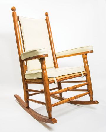 Lot #231 John F. Kennedy Official Replica Rocking Chair and Mourning Fabric - Image 1