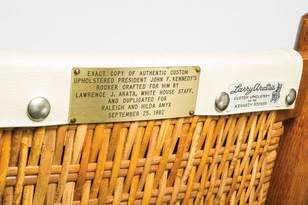 Lot #231 John F. Kennedy Official Replica Rocking Chair and Mourning Fabric - Image 3