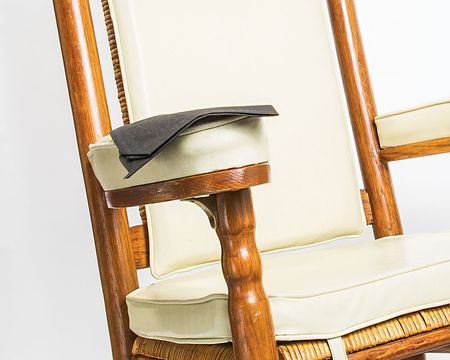 Lot #231 John F. Kennedy Official Replica Rocking Chair and Mourning Fabric - Image 4