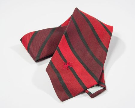 Lot #249 Lyndon B. Johnson’s Burgundy Striped Tie - Image 1