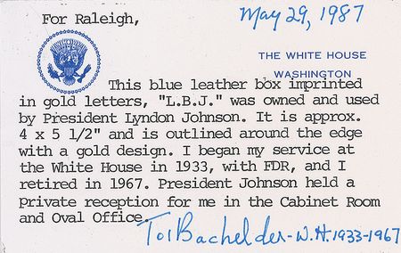 Lot #246 Lyndon B. Johnson’s Blue Leather Box - Image 3