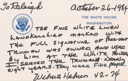 Lot #156 Harry S. Truman’s Handkerchief - Image 3