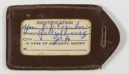 Lot #176 Dwight D. Eisenhower?s Leather Luggage Tag - Image 1
