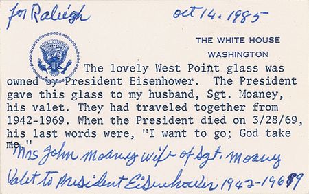 Lot #201 Dwight D. Eisenhower’s West Point Glass - Image 2