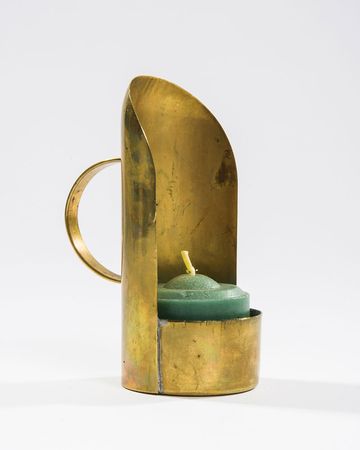 Lot #69 Herbert Hoover?s Brass Candleholder - Image 1