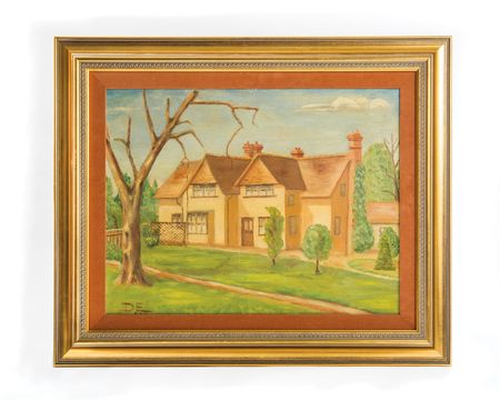 Lot #171 Dwight D. Eisenhower’s Original Painting of His 1944 London Home - Image 1