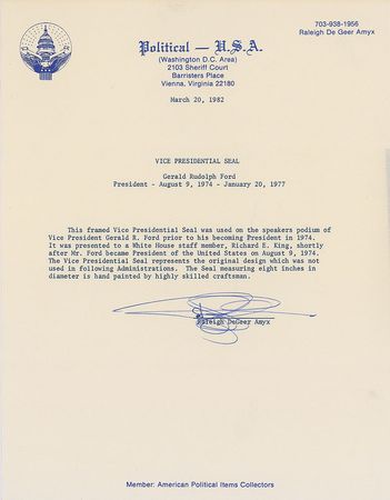 Lot #264 Gerald Ford’s Podium Seal - Image 4
