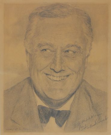 Lot #86 Franklin D. Roosevelt Signed Original Artwork - Image 2