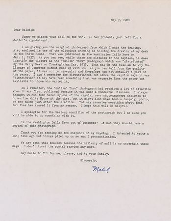 Lot #86 Franklin D. Roosevelt Signed Original Artwork - Image 5