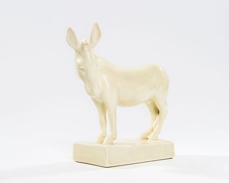 Lot #90 Franklin D. Roosevelt’s White Alabaster Donkey Straight From His Presidential Desk - Image 1
