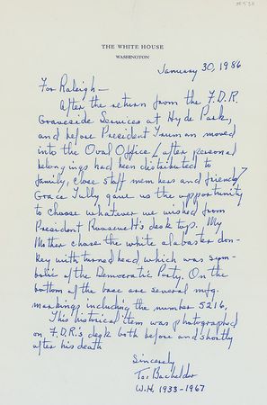 Lot #90 Franklin D. Roosevelt’s White Alabaster Donkey Straight From His Presidential Desk - Image 6