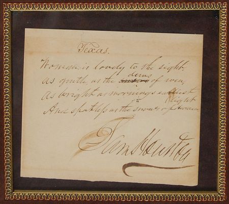 Lot #351 Sam Houston Autographed Quote Signed - Image 2