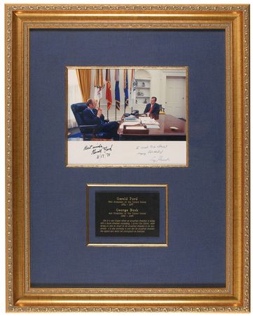 Lot #268 Gerald Ford and George Bush Signed Photograph - Image 1