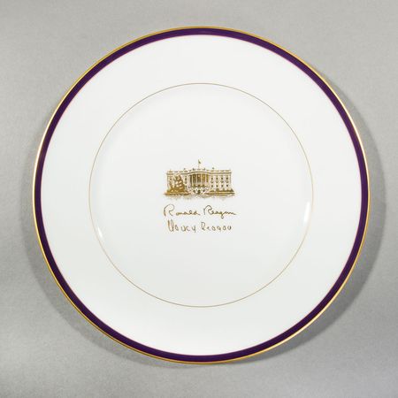 Lot #338 Ronald Reagan Signature Plate - Image 1