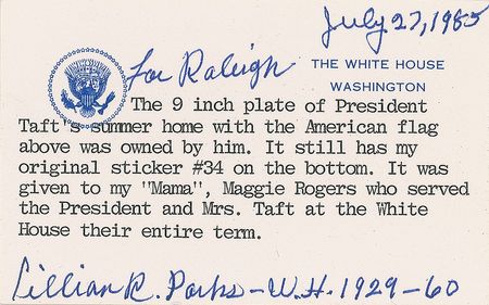 Lot #16 William H. Taft’s Summer Home Plate - Image 2