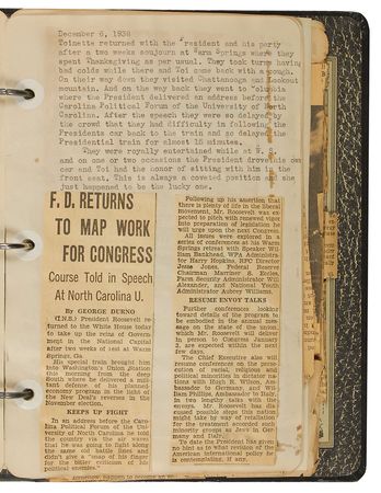 Lot #110 Franklin D. Roosevelt: Mabel Bachelder Diary - Image 3