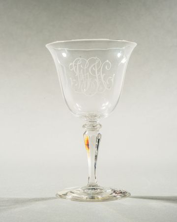 Lot #38 Warren G. Harding?s Crystal Wine Glass - Image 1