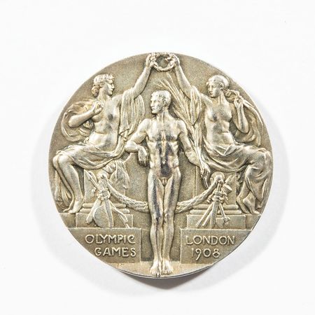 Lot #379 London Olympics 1908 Silver Winners Medal - Image 5