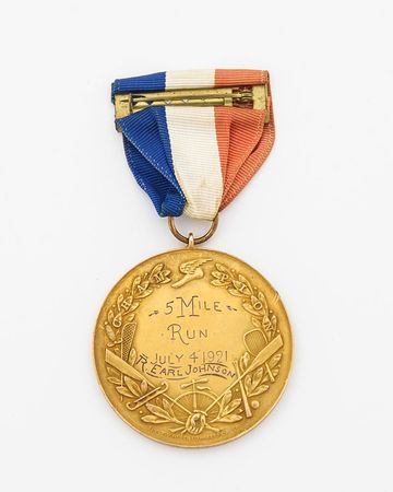 Lot #398 R. Earl Johnson’s Amateur Athletic Union 1921 Gold Medal - Image 2