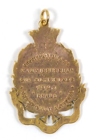 Lot #397 Belgium Olympics 1920 Gold Winners National Medal - Image 2