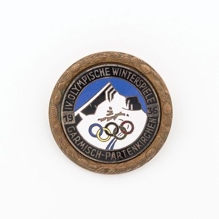 Lot #433 Garmisch Olympics 1936 Badge and Lapel Pin - Image 2
