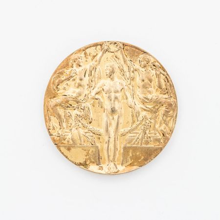Lot #388 Stockholm Olympics 1912 Gold Winners Medal - Image 1