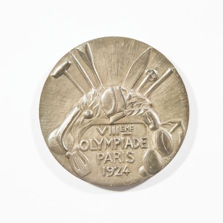 Lot #400 R. Earl Johnson’s Paris Olympics 1924 Silver Winners Medal - Image 1