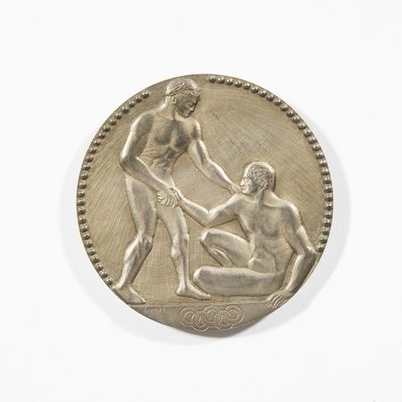 Lot #400 R. Earl Johnson’s Paris Olympics 1924 Silver Winners Medal - Image 2