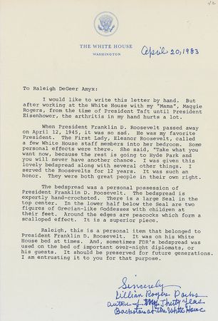 Lot #131 Franklin D. Roosevelt?s Hand-crocheted Eagle Bedspread - Image 4