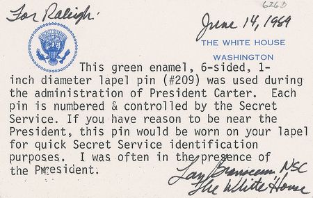 Lot #280 Jimmy Carter Secret Service ID Badge - Image 2