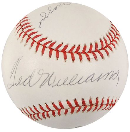Lot #452 George Bush, Ted Williams, and Joe DiMaggio Signed Baseball - Image 2